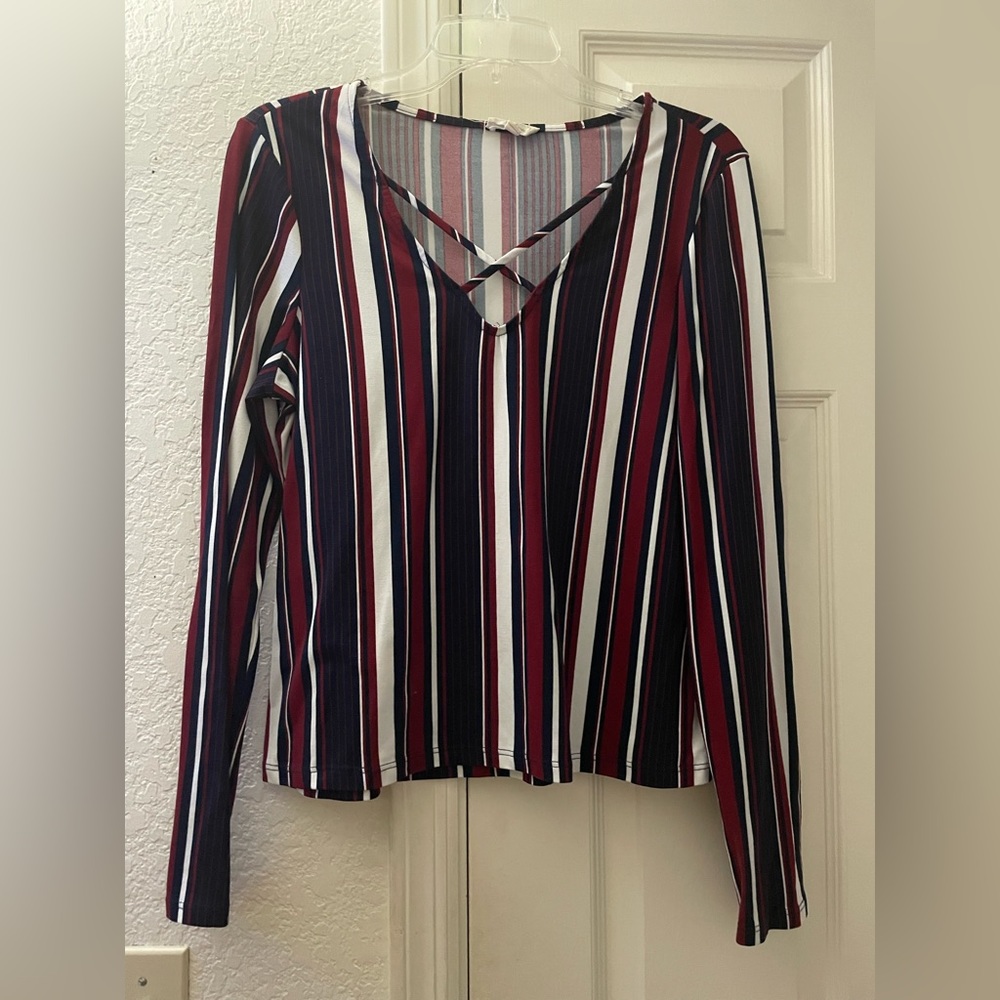 Long sleeved striped shirt